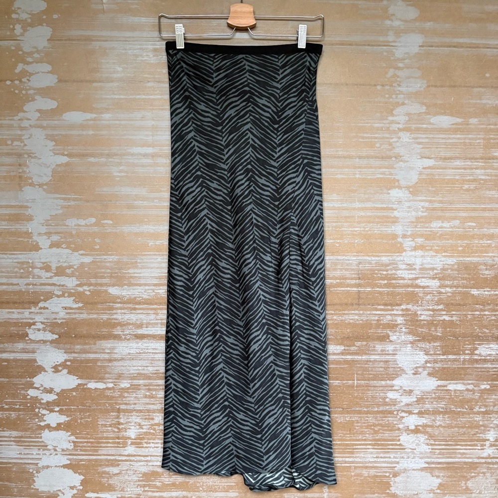 Anine Bing Dolly Silk Midi Skirt Zebra Print Sexy Classic Boho Womens S